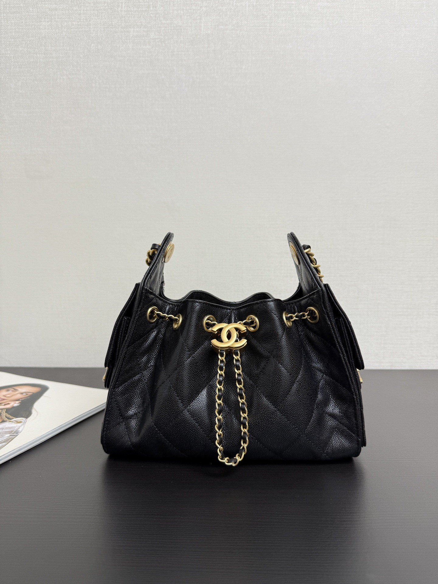 Ch*nel Caviar Quilted Mini Ch**el 25 Handbag Black-20x22x12.5CM