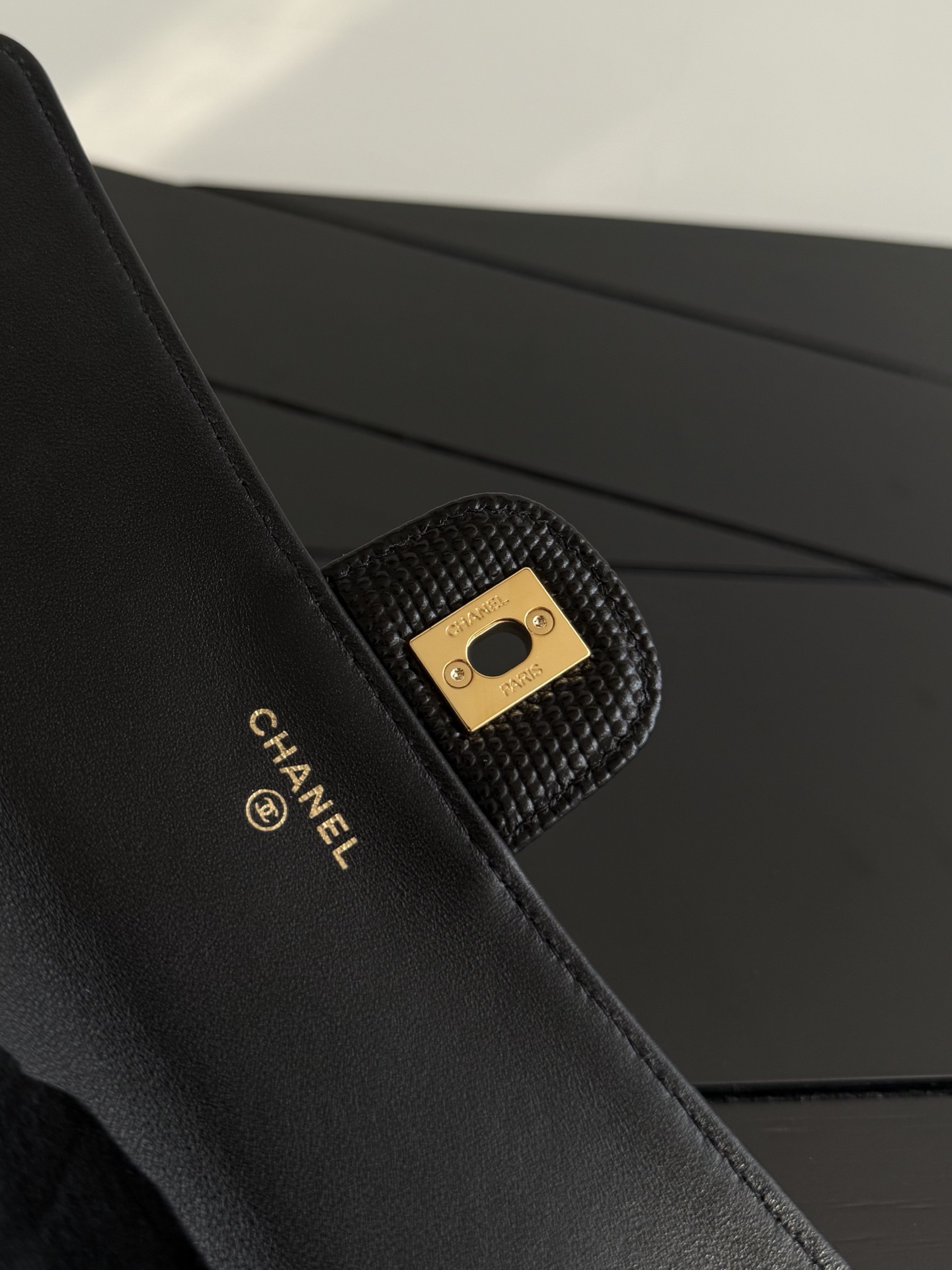 Ch@nel Calfskin Lizard Embossed Top Handle-25×10×3CM