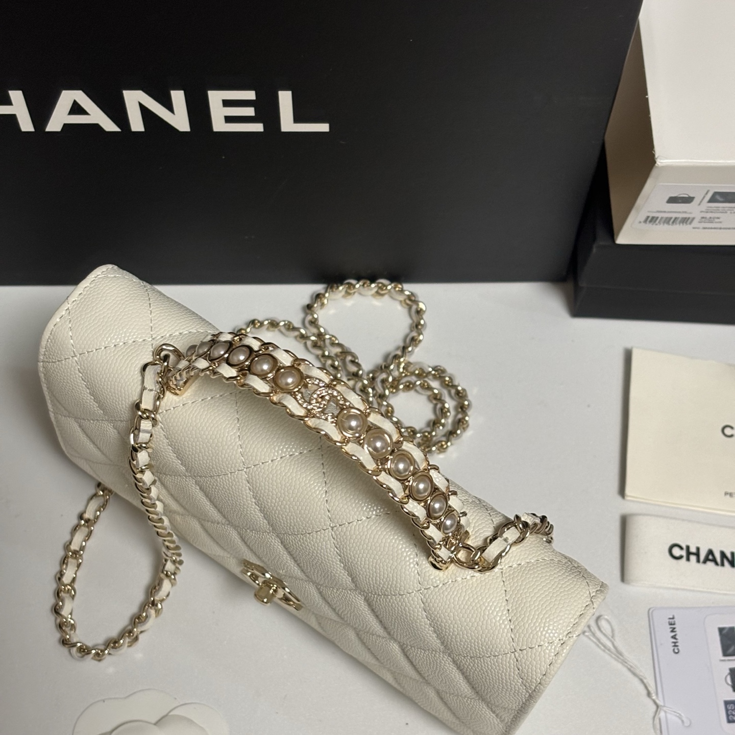 Ch@Nel Caviar Quilted Crystal CC Wallet On Chain-13*19.5*3.5CM