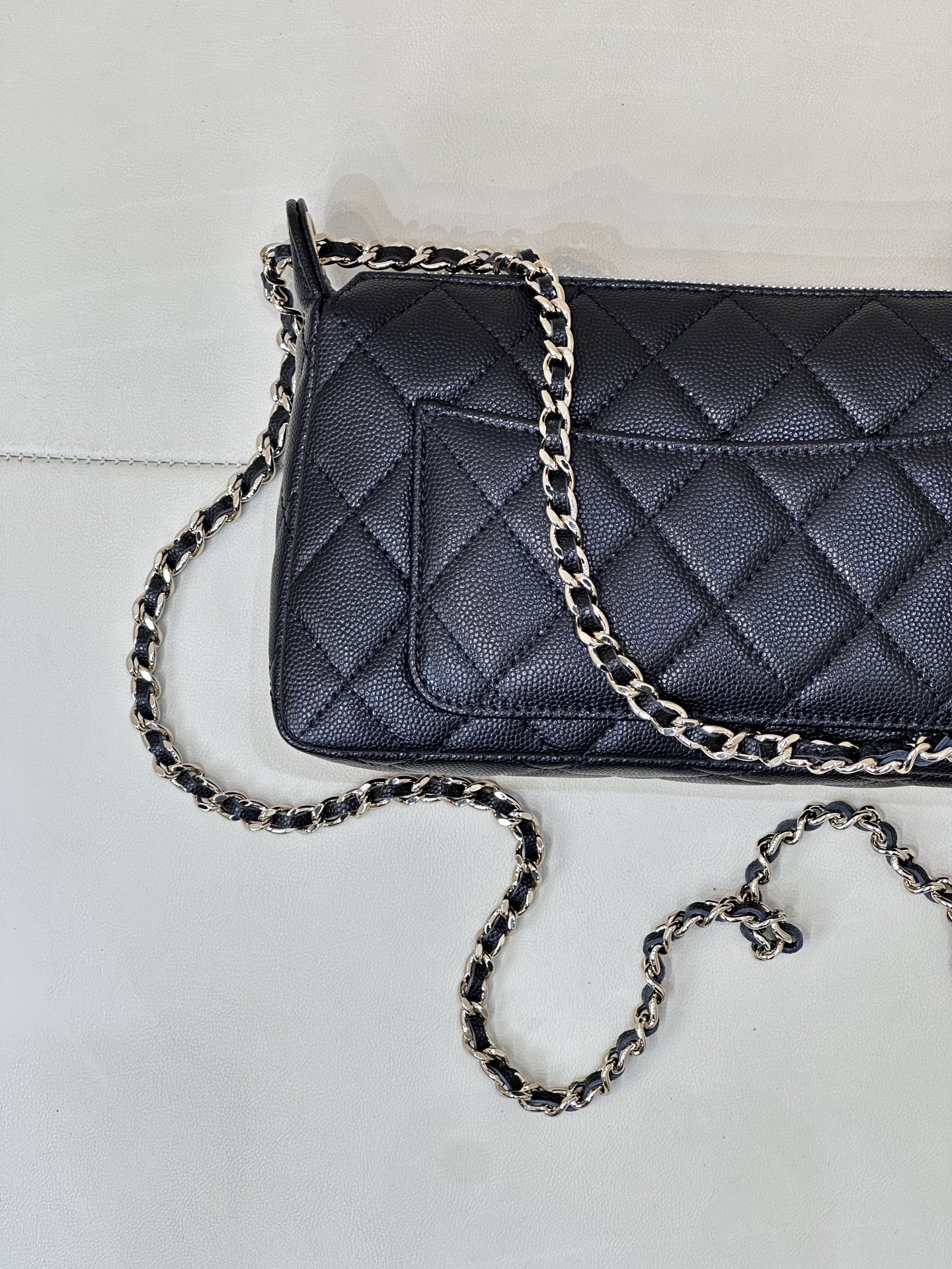 *Ch@Nel Caviar Quilted Purse With Chain Black-26*17*8CM
