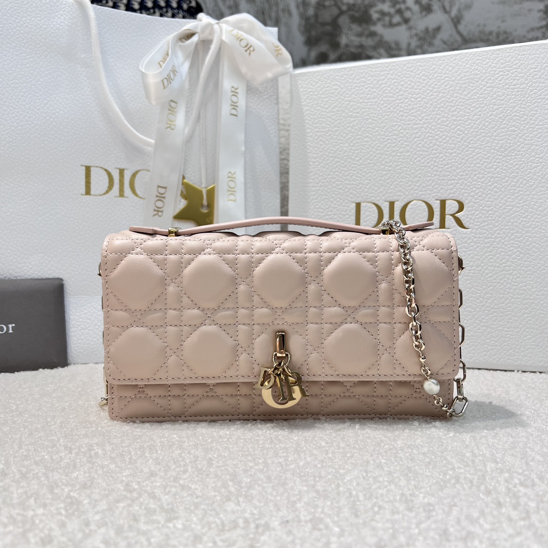 Diro My D10r Mini Bag Powder Pink Cannage Lambskin-21*11.5*4.5CM