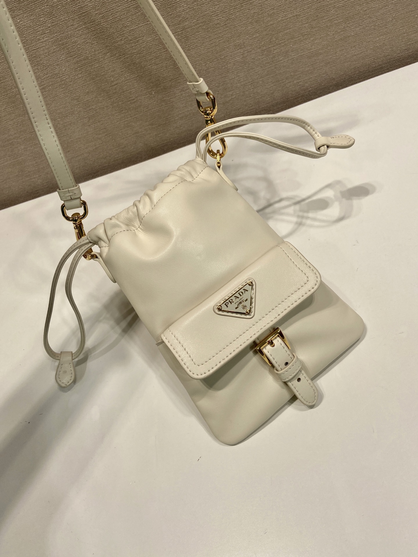 Pra*a leather Phone Bag-1MS017-14*20CM